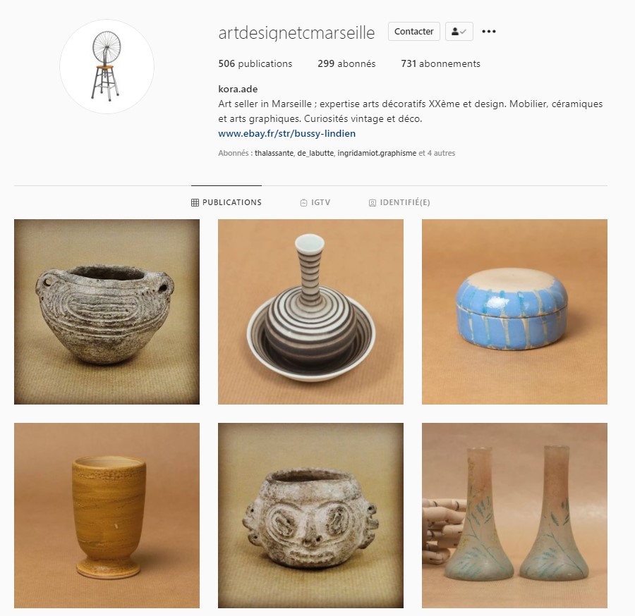 suivez le compte instagram de la boutique vintage et décoration Art Design Etc au cours julien à marseille 