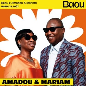 Mardi 23 août 2022 à 19h : Le Baou Concert : Amadou & Mariam à Marseille