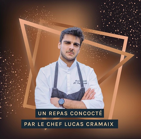 Chef Lucas Cramaix a concocté menu gastronomique pour soirée réveillon 2023 du Chateau Bel Air près de Bordeaux