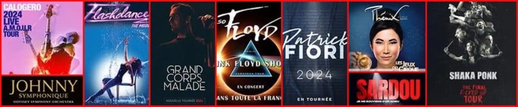 Programmation des concerts et spectacles prévus au Dôme de Marseille de Janvier 2024 à Mars 2024
