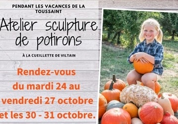 Atelier Sculpture de citrouille d'Halloween à la Ferme de Viltain - 78350 Jouy-en-Josas - Pour les 4 à 14 ans