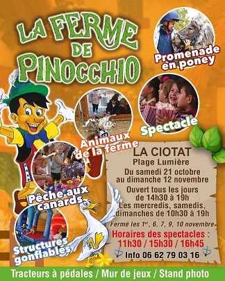 La Ferme de Pinocchio à La Ciotat - Parc de loisirs (activité enfant) - Manège, fête forraine, jeux pour les enfants