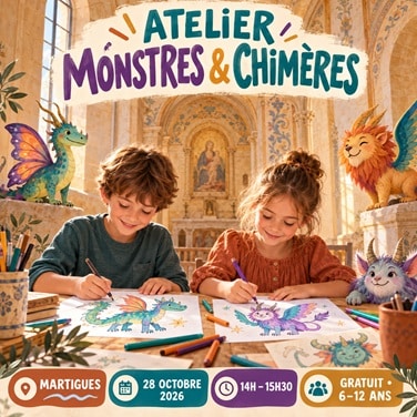 Atelier pour enfants « Monstres et Chimères » pour Halloween 2026 - 13500 Martigues - De 6 à 12 ans