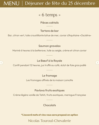 Déjeuner de Noël : un repas de fête le 25 décembre 2026